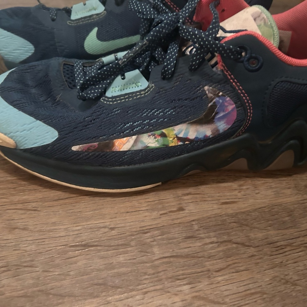 Nike Blue and Pink Sneakers with Chunky Sole - Picture 2 of 5